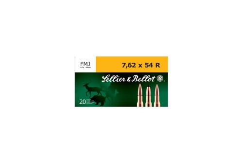 Sellier & Bellot 7.62x54R 180gr FMJ Ammunition, 20 Round Box - SB76254RA