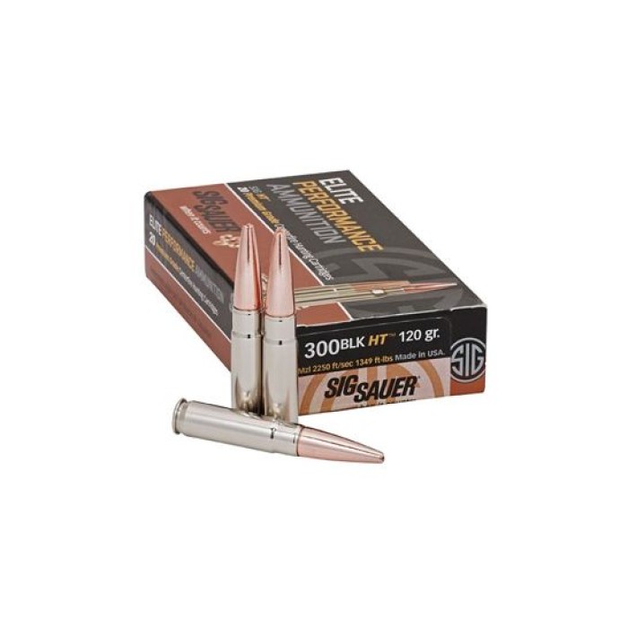 Sig Sauer 300 AAC Blackout 120gr HT Ammunition, 20 Round Box - E300H1-20