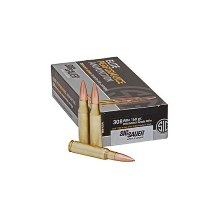 Sig Sauer .308 Winchester 168gr OTM Ammunition, 20 Round Box - E308M1-20