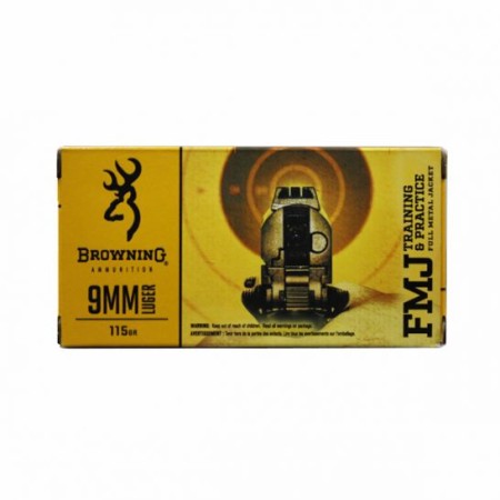 Browning 9mm 115gr FMJ Training & Target Brass 500 Count