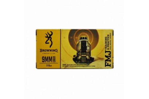 Browning 9mm 115gr FMJ Training & Target Brass 500 Count