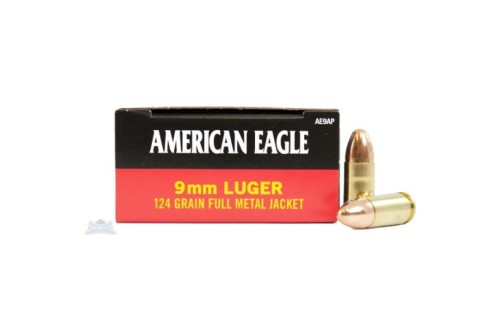 American Eagle 9mm 124gr FMJ Ammunition 50rds - AE9AP