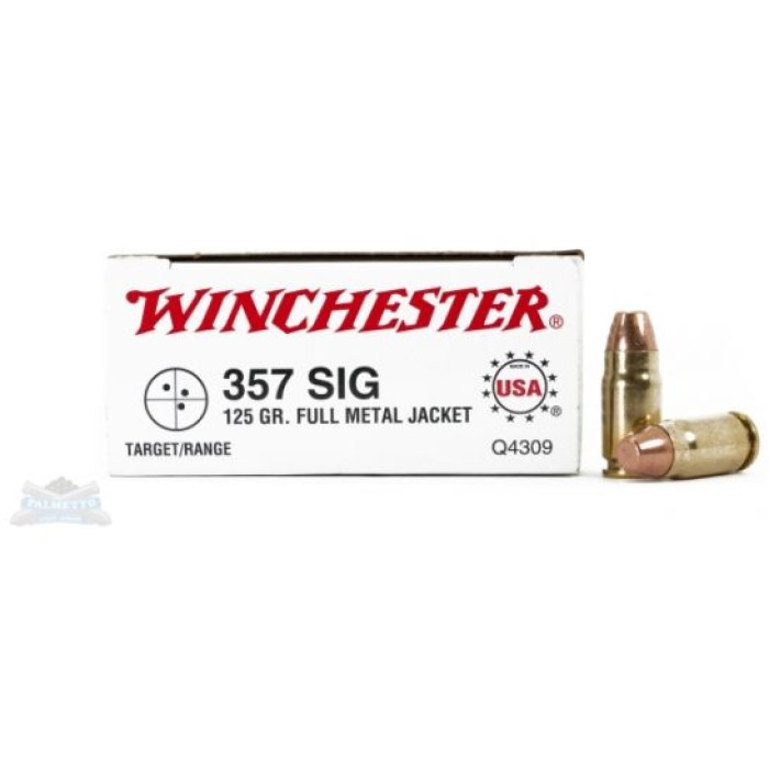 Winchester USA 357 Sig 125gr FMJ Ammunition 50rds - Q4309