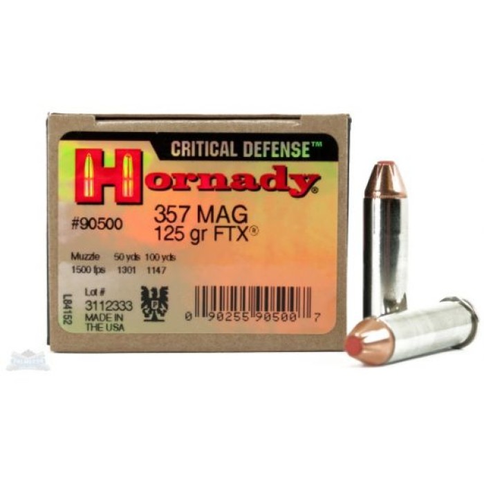 Hornady 357 Magnum 125gr FTX Critical Defense Ammunition 25rds - 90500