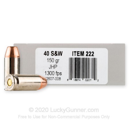 40 S&W - 150 Grain JHP - Underwood - 20 Rounds