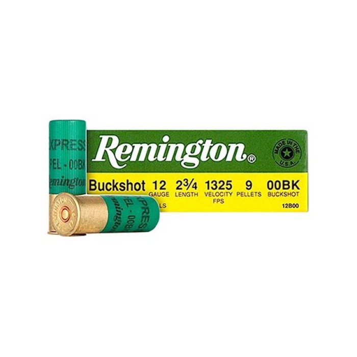 Remington 12ga 2.75" 00 Buckshot Ammunition 100rds - 12B00B