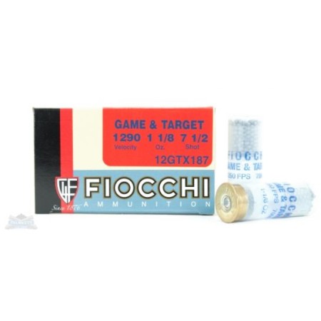 Fiocchi 12ga 2.75" 1-1/8oz G#7.5 Game Load Shotshell Ammuntion 25rds - 12GTX187