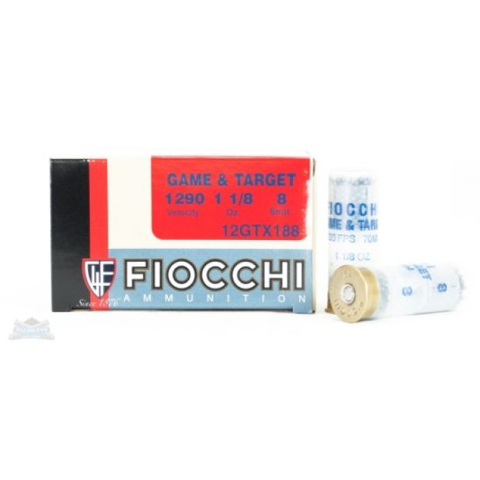 Fiocchi 12ga 2.75" 1-1/8oz #8 Game Load Shotshell Ammunition 25rds - 12GTX188