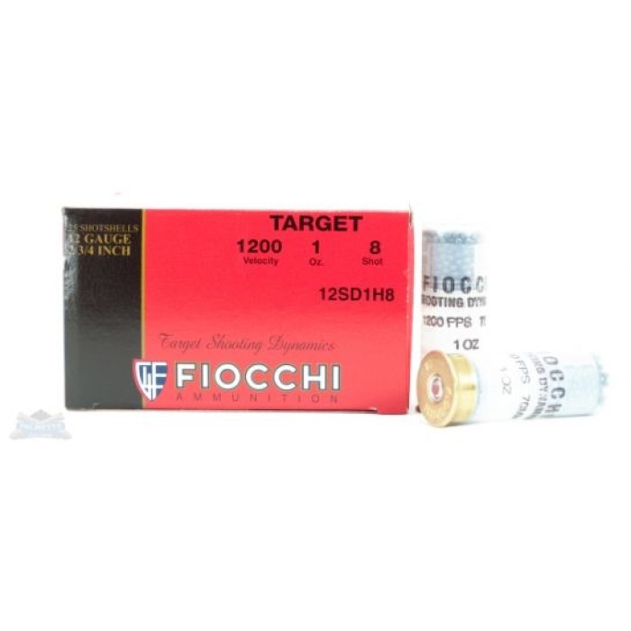 Fiocchi 12ga 2.75" 1oz #8 Target Shotshell Ammunition 25rds - 12SD1H8