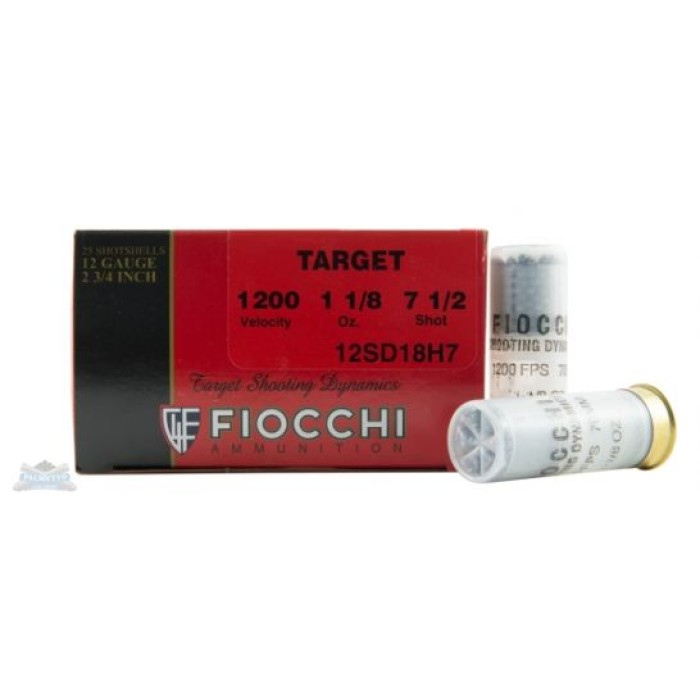 Fiocchi 12ga 2.75" 1-1/8oz #7.5 Target Shotshell Ammunition 25rds - 12SD18H75