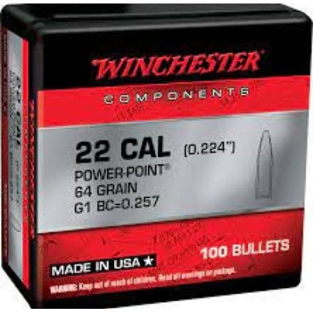 WINCHESTER AMMO Centerfire Rifle 223 Rem 64gr Power-Point 100rd/Box Rifle Bullets (WB223PP64X)