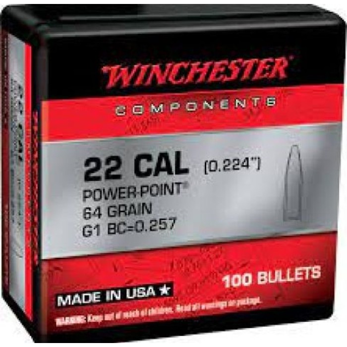 WINCHESTER AMMO Centerfire Rifle 223 Rem 64gr Power-Point 100rd/Box Rifle Bullets (WB223PP64X)