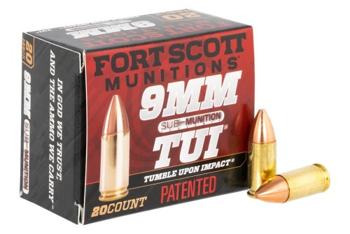 Fort Scott Munitions 9MM Sub-Munition Subsonic 125 Grain Centerfire Pistol Ammunition, 20 Rounds, 9MM-125-SCVSS