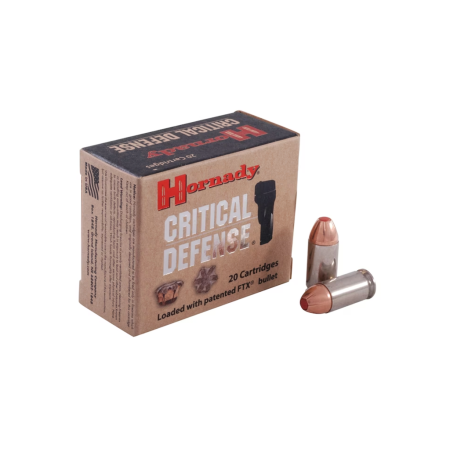 Hornady Critical Defense 45ACP 185 Grain Flex Tip JHP Handgun Ammo - 20 rounds