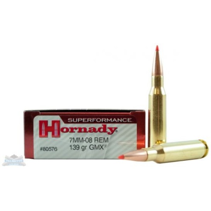 Hornady 7mm-08 Rem 139gr GMX Superformance Ammunition 20rds - 80576