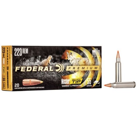 Federal Premium V-Shok .223 Rem 55GR Balistic Tip 20Rds