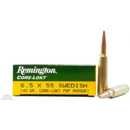 Remington 6.5x55mm Swed 140gr Core-Lokt PSP Ammunition 20rds -R65SWE1