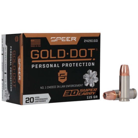 Speer Gold Dot 30 Super Carry 100gr HP Handgun Ammo - 20 Rounds