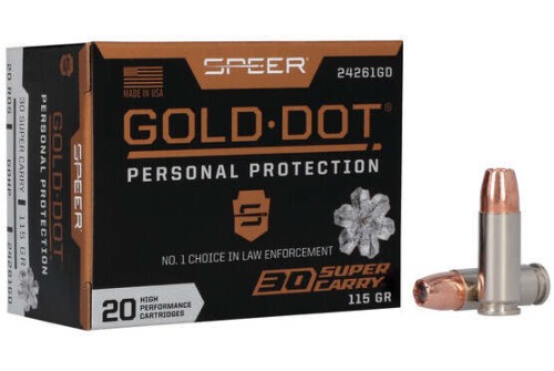 Speer Gold Dot 30 Super Carry 100gr HP Handgun Ammo - 20 Rounds