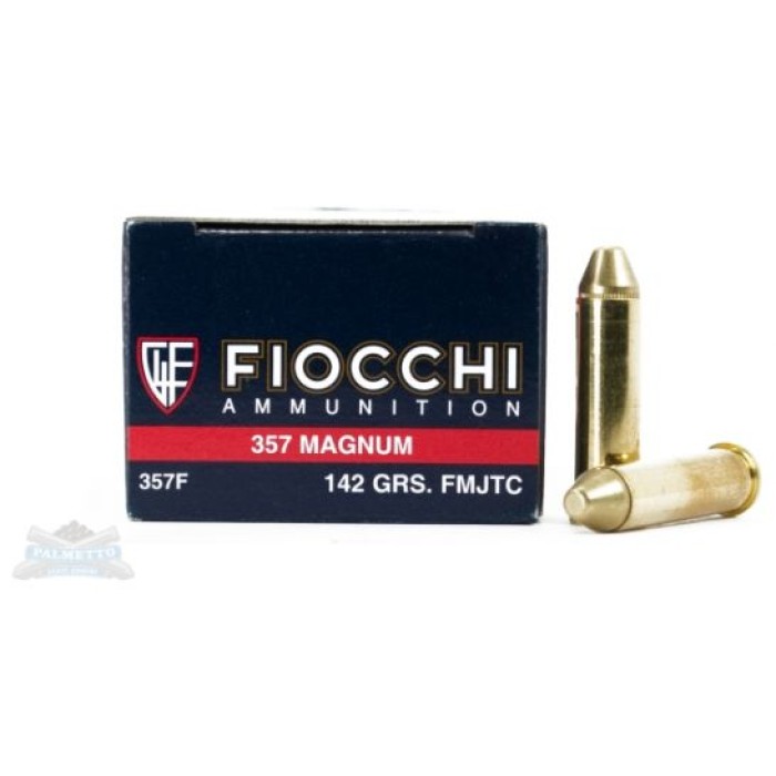 Fiocchi 357 Magnum 142gr FMJTC Ammunition 50rds- - -357F