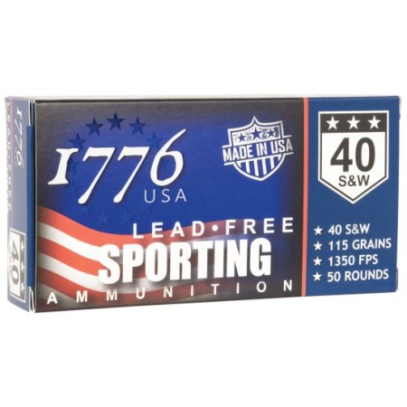 SinterFire 1776 USA 1776040115 Lead Free Sporting 40 S&W 115 gr Lead Free Ball 50 Per Box