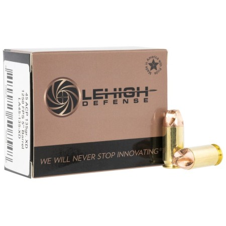 Lehigh Defense LA45135XD Xtreme Defense 45 ACP 135 Gr 20 Bx/10 Cs