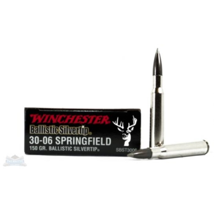 Winchester 30-06 150gr Ballistic Silvertip 20 Rounds Ammunition - SBST3006