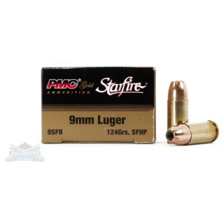 PMC Starfire 9mm 124gr JHP Ammunition, 20 Round Box - 9SFB