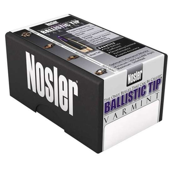 NOSLER Ballistic Tip Hunting 6mm .243" 95Gr Spitzer 50rd Box Bullets (24095)