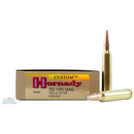 Hornady 300 Win Magnum 165gr BTSP Custom Ammunition 20rds - 8202