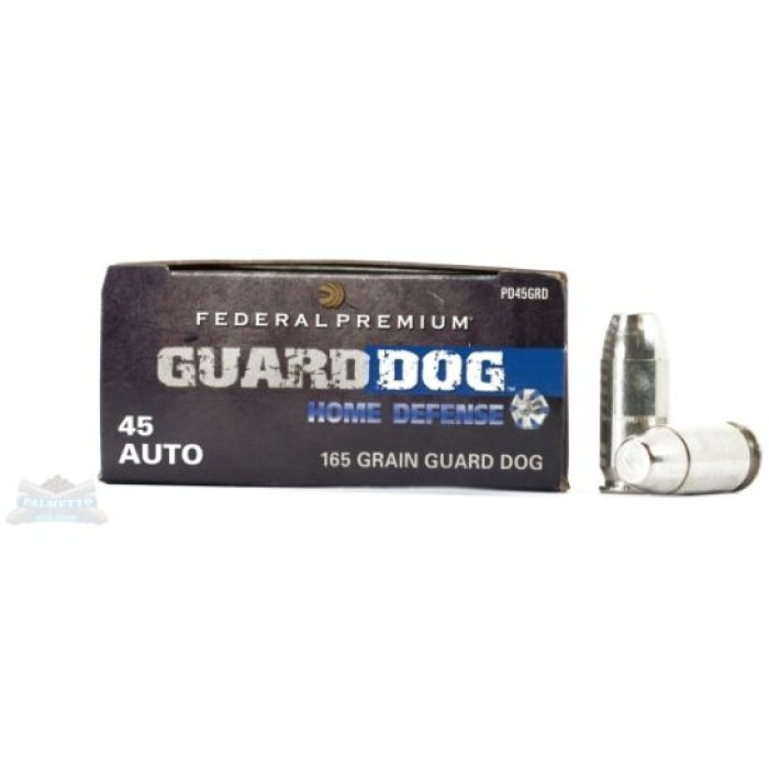 Federal 45 Auto/ACP+P 165gr EFMJ Guard Dog Ammunition 20rds - PD45GRD