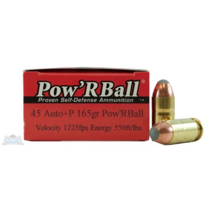 Glaser Pow'rBall 45 Auto/ACP+P 165gr Ammunition 20rds - PB45165/20