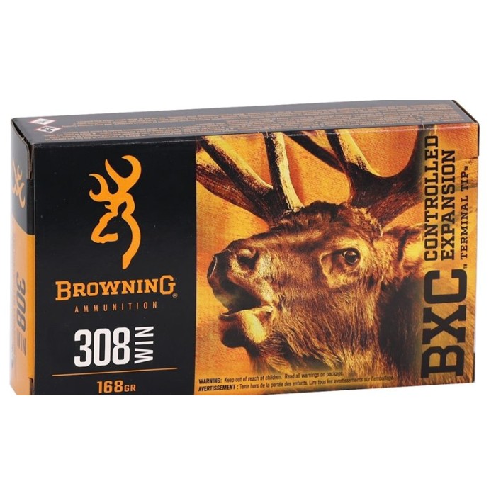 BROWNING BXC Big Game 308 Win 168 gr Rifle Ammo (B192203081)