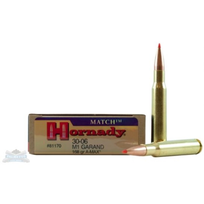 Hornady 30-06 M1 Garand 168gr A-MAX Match Ammunition 20rds - 81170