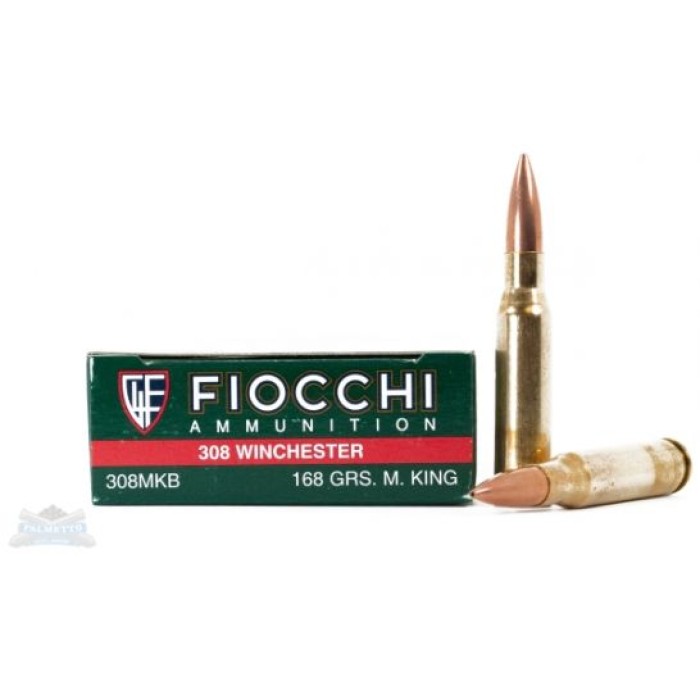 Fiocchi 308 168gr BTHP Match King Ammunition 20rds - 308MKB