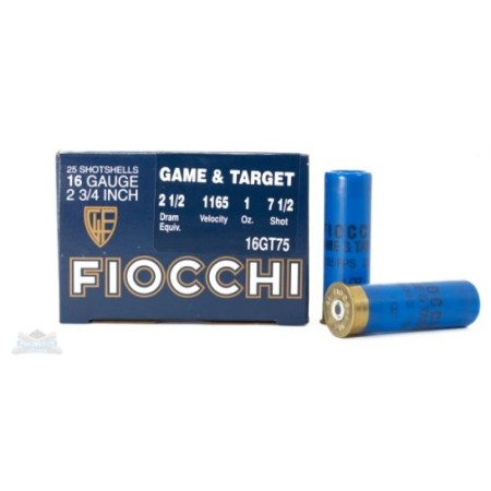 Fiocchi 16ga 2.75" 1oz #7.5 Game Load Shotshell Ammunition 25rds - 16GT75