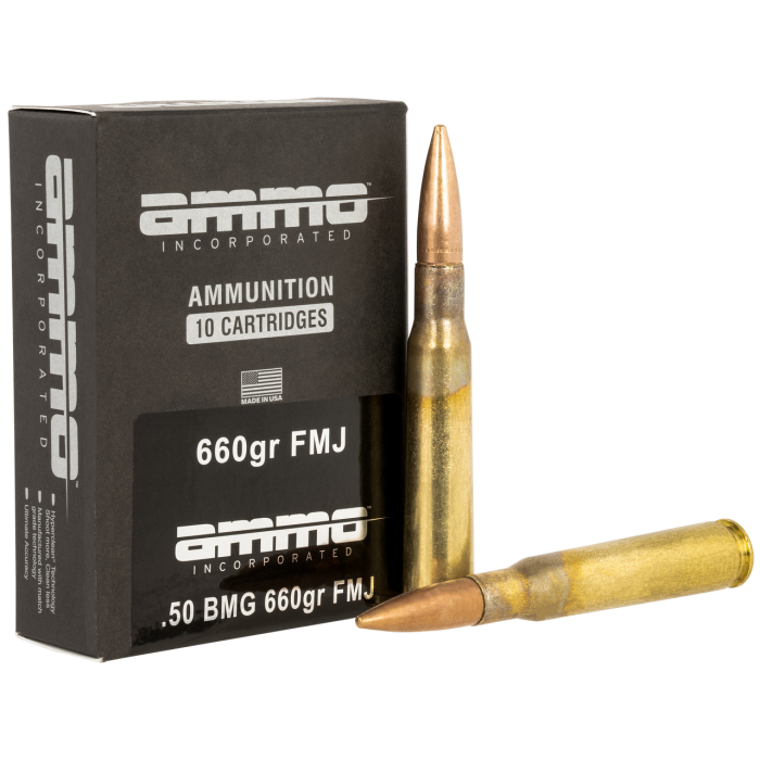 Ammo Inc Signature .50 BMG 660 gr Ammo FMJ - 10rds - 50BMG660FMJA10