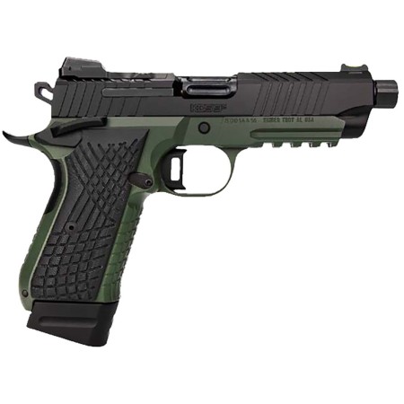 Kimber 3100022 KDS9C TFS 9mm 15+1 18+1 4.60" Ranger Green/ Black Front and Rear Serrations Stainless Steel G-10 Grip