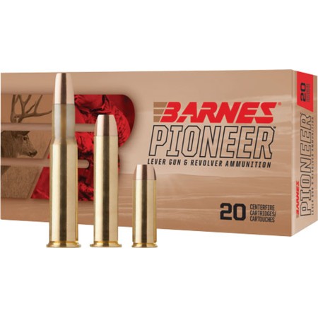 Barnes .45 Colt 200 Grain Flat Nose Brass Cased Pistol Ammo, 20 Rounds, 32143