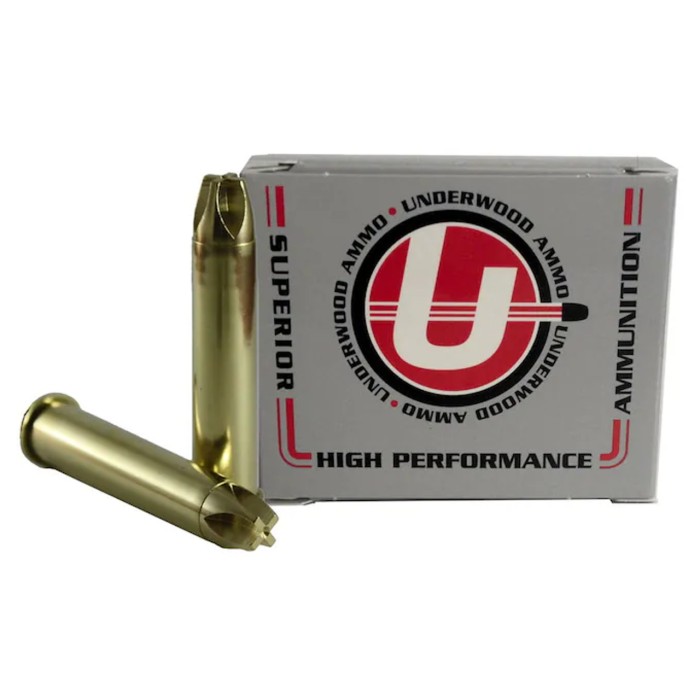 Underwood Ammo .45-70 Government 305 Grain Solid Monolithic Nickel Plated Brass Cased Rifle Ammo, 20 Rounds, 848