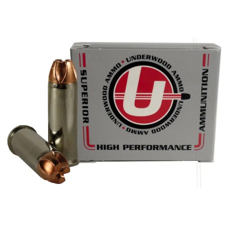 Underwood Ammo .44 Remington Magnum 220 Grain Solid Monolithic Nickel Plated Brass Cased Pistol Ammo, 20 Rounds, 841