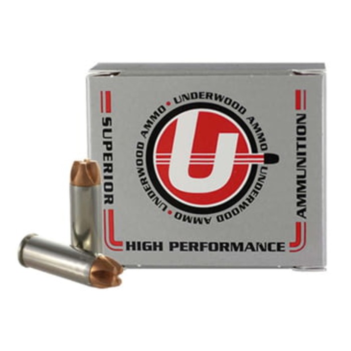 Underwood Ammo .45 Colt +P 250 Grain Solid Monolithic Nickel Plated Brass Cased Pistol Ammo, 20 Rounds, 837