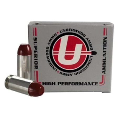 Underwood Ammo .45 Super 255 Grain Coated Hard Cast Nickel Plated Brass Cased Pistol Ammo, 20 Rounds, 728