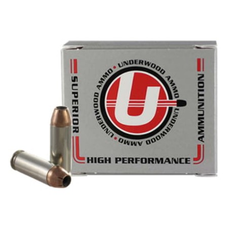 Underwood Ammo .45 Winchester Magnum 230 Grain Jacketed Hollow Point Nickel Plated Brass Cased Pistol Ammo, 20 Rounds, 437