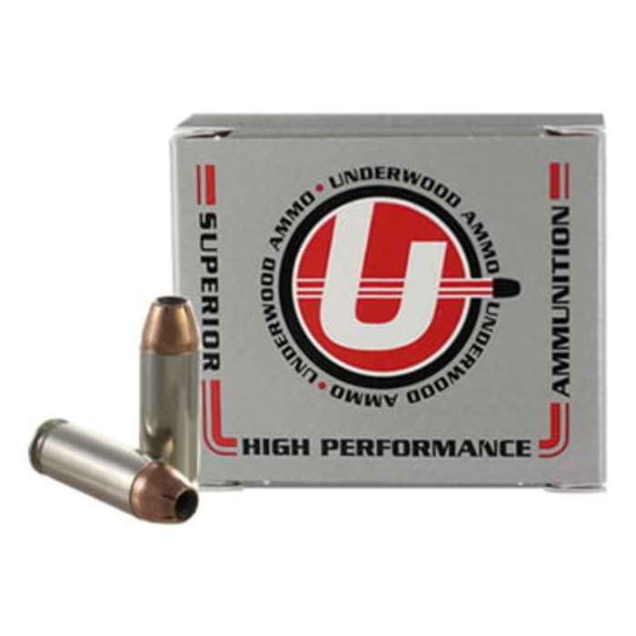 Underwood Ammo .45 Winchester Magnum 230 Grain Jacketed Hollow Point Nickel Plated Brass Cased Pistol Ammo, 20 Rounds, 437