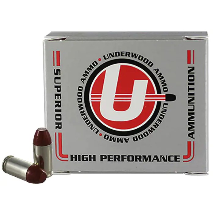 Underwood Ammo .380 ACP +P 100 Grain Coated Hard Cast Nickel Plated Brass Cased Pistol Ammo, 20 Rounds, 729