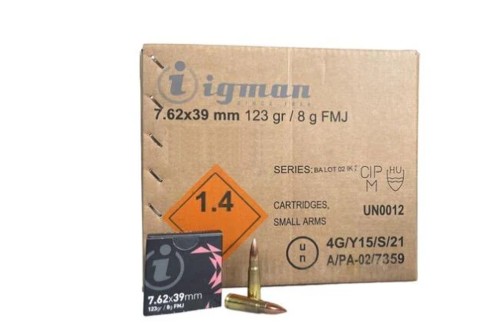 Igman Centerfire Rifle 7.62x39mm 123gr, FMJ, 840rd (15Bx)