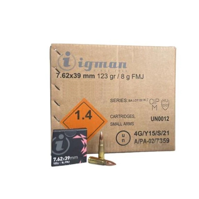 Igman Centerfire Rifle 7.62x39mm 123gr, FMJ, 840rd (15Bx)