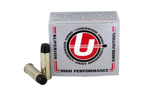 Underwood Ammo .44 Remington Magnum 305 Grain Coated Hard Cast Nickel Plated Brass Cased Pistol Ammo, 20 Rounds, 723