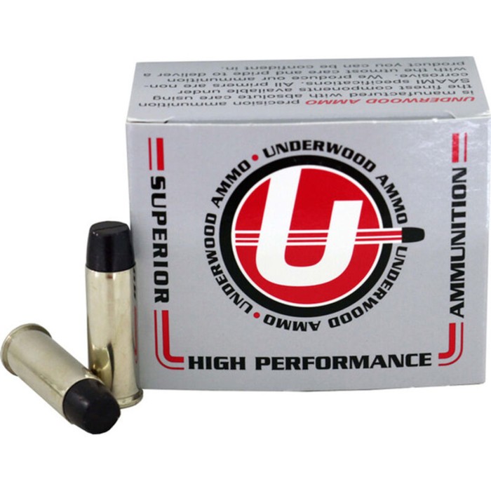 Underwood Ammo .44 Remington Magnum 305 Grain Coated Hard Cast Nickel Plated Brass Cased Pistol Ammo, 20 Rounds, 723